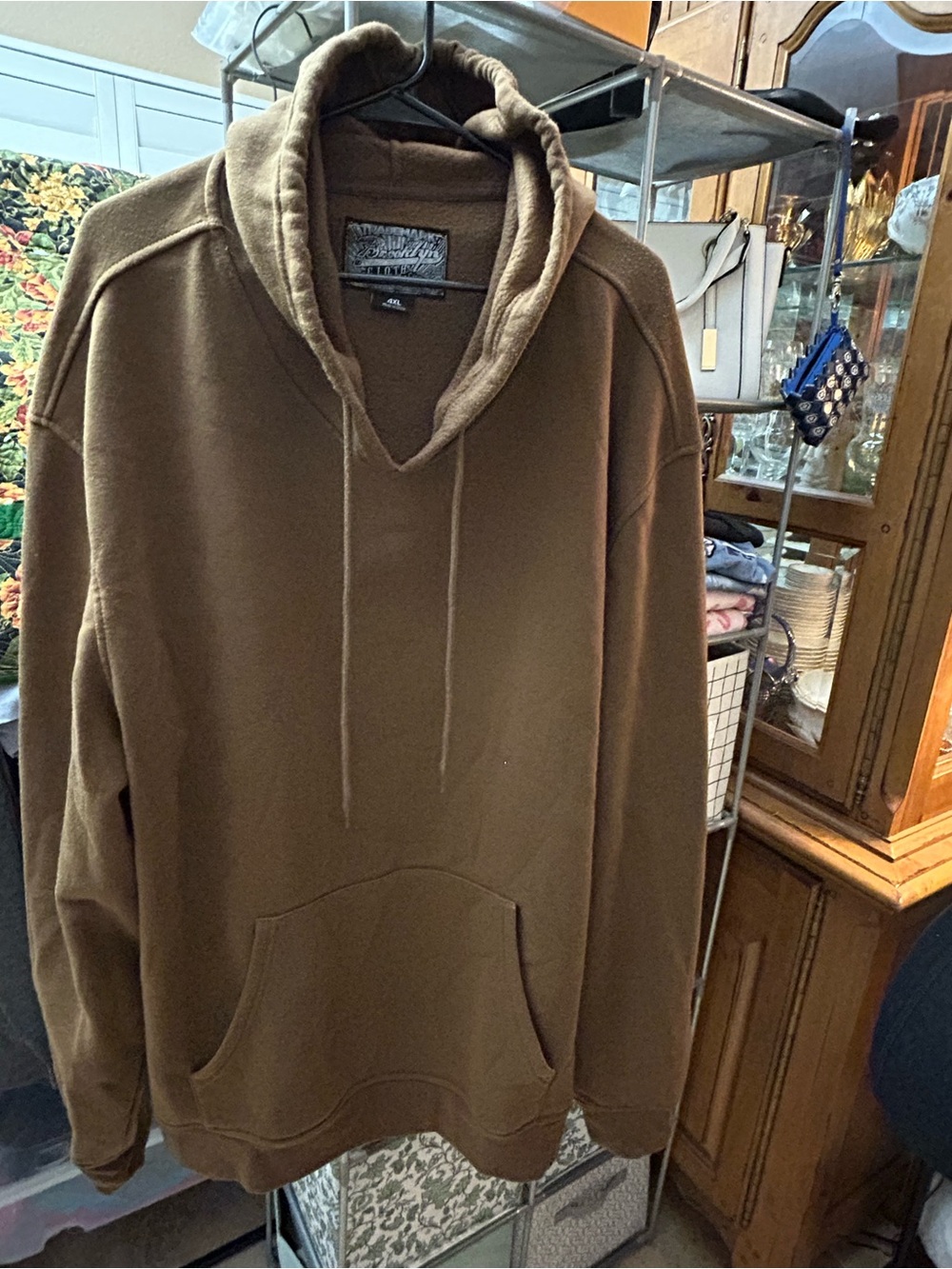 Brooklyn Cloth Men’s Brown Hooded Pullover Sweatshirt
